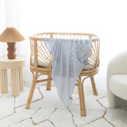 Navy Stripe Organic Fitted Bassinet Sheet/Change Pad Cover