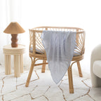 Navy Stripe Muslin Wrap Swaddle