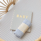 Navy Stripe Muslin Wrap Swaddle