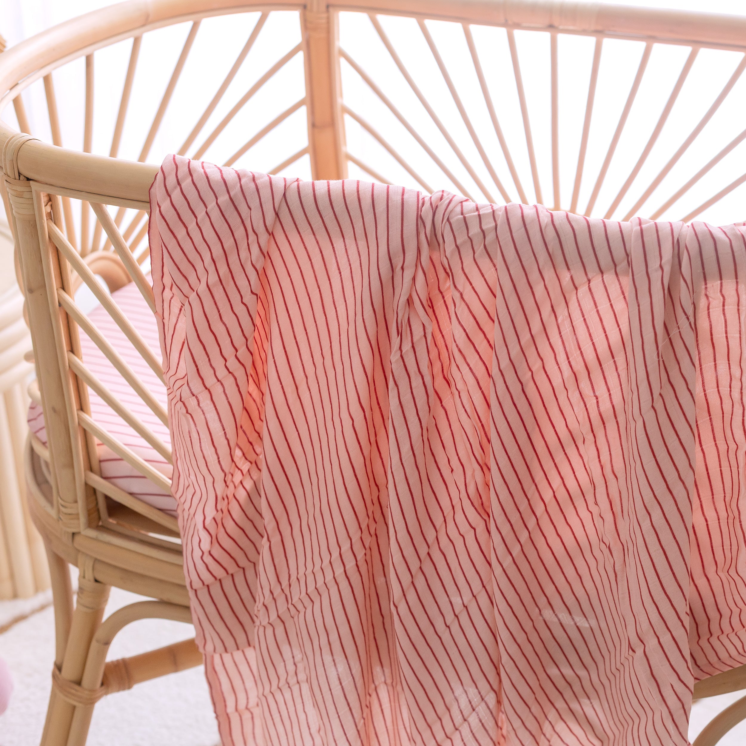 Strawberry Stripe Muslin Wrap Swaddle