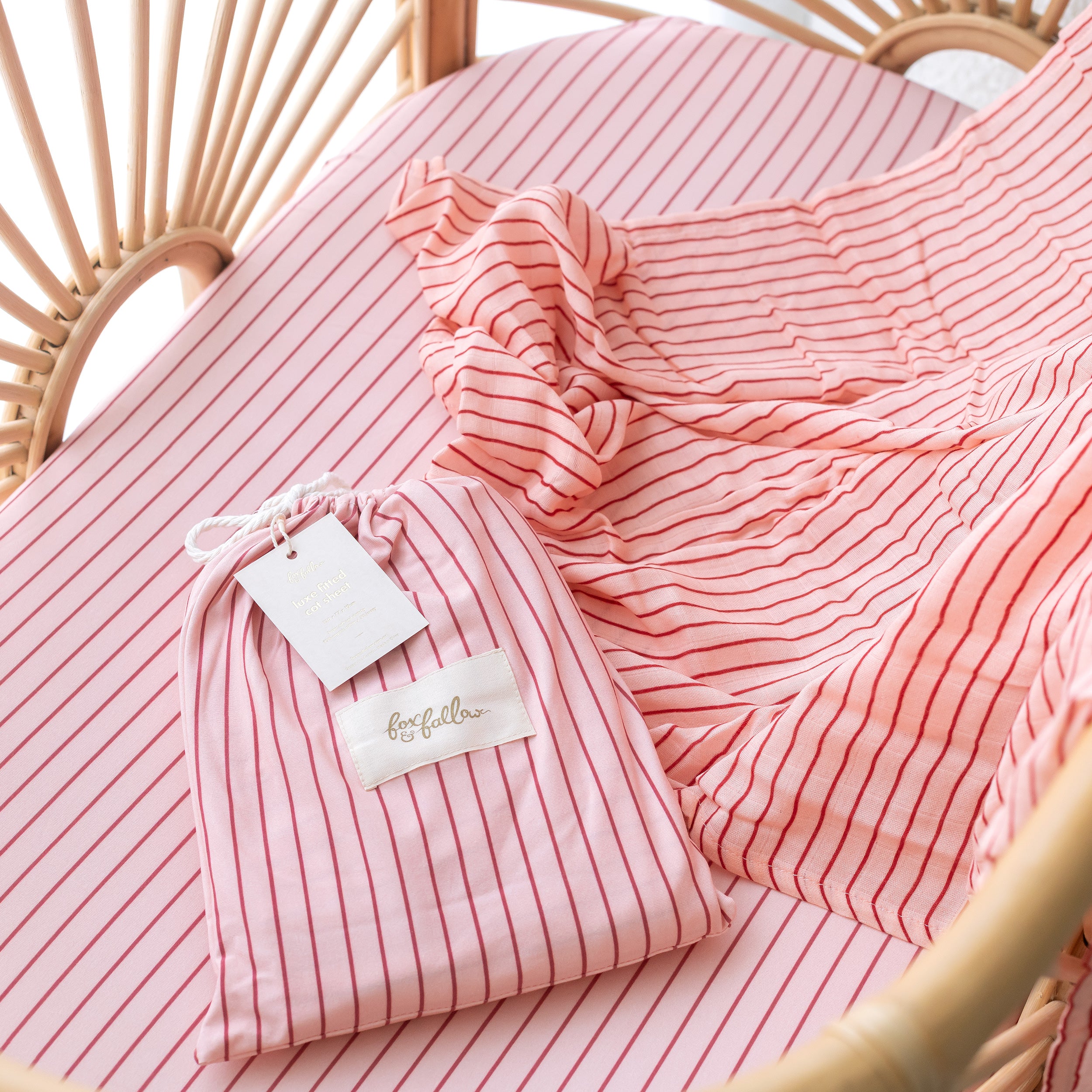 Strawberry Stripe Muslin Wrap Swaddle