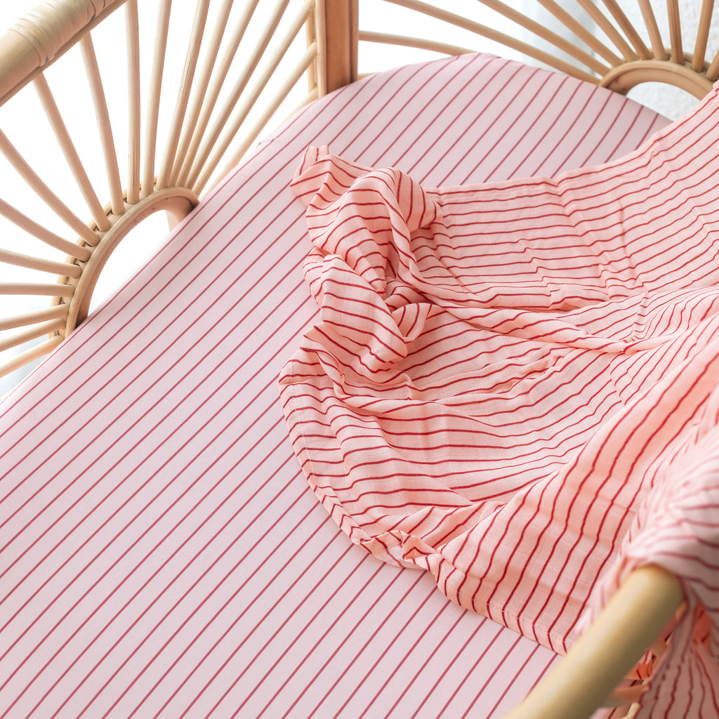 Strawberry Stripe Muslin Wrap Swaddle