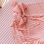 Strawberry Stripe Organic Fitted Cot Sheet
