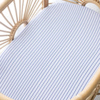 Navy Stripe Organic Fitted Cot Sheet
