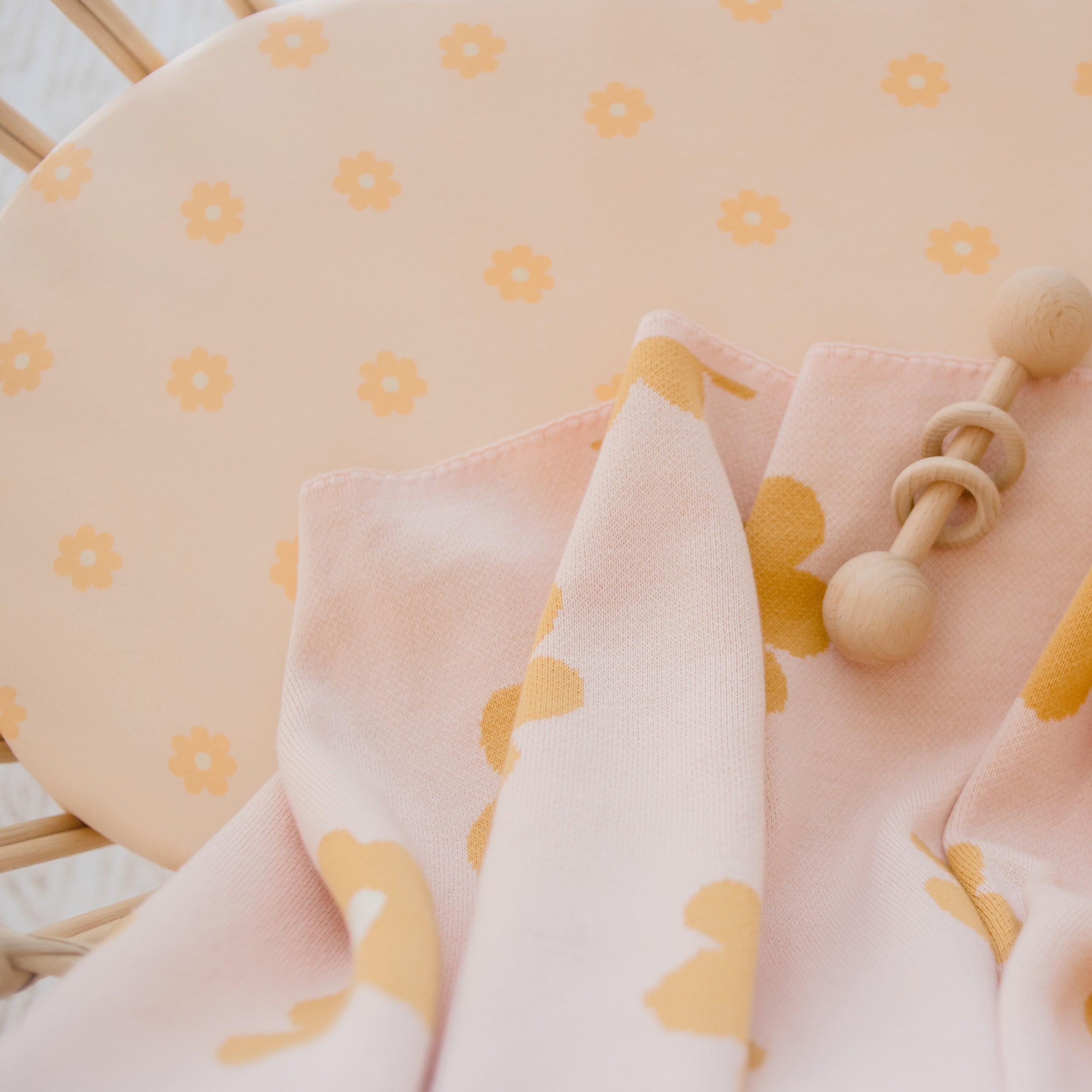 Daisy Chain Organic Fitted Bassinet Sheet/Change Pad Cover