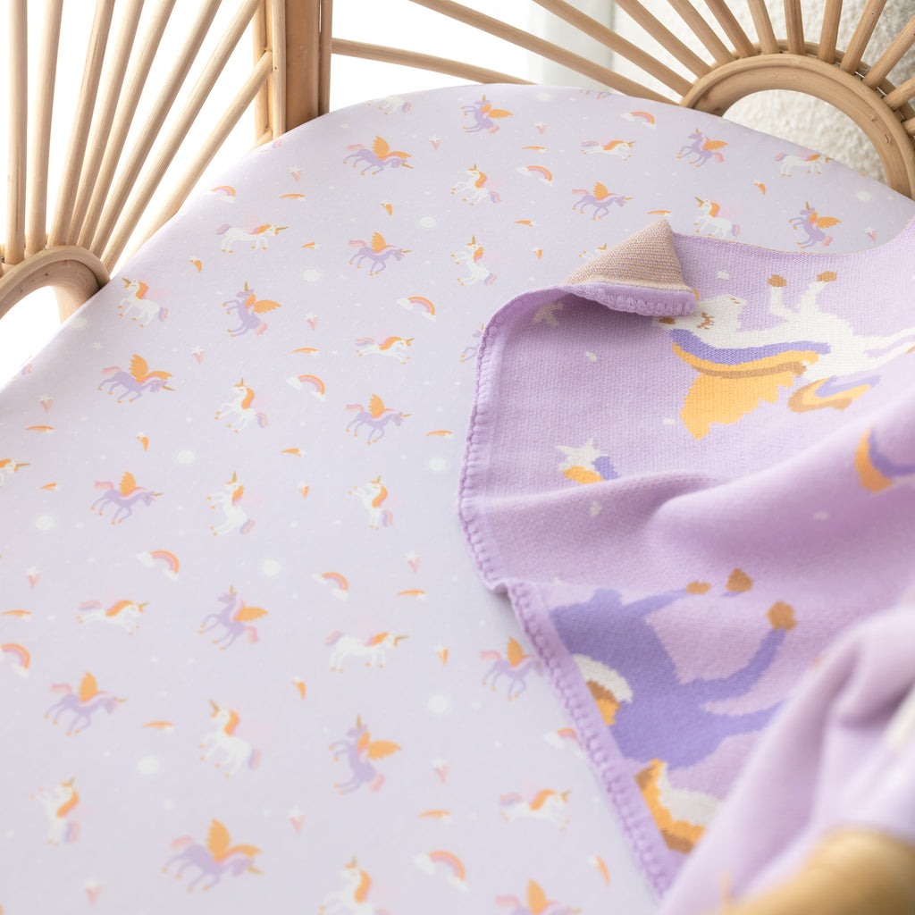Unicorns Organic Fitted Cot Sheet