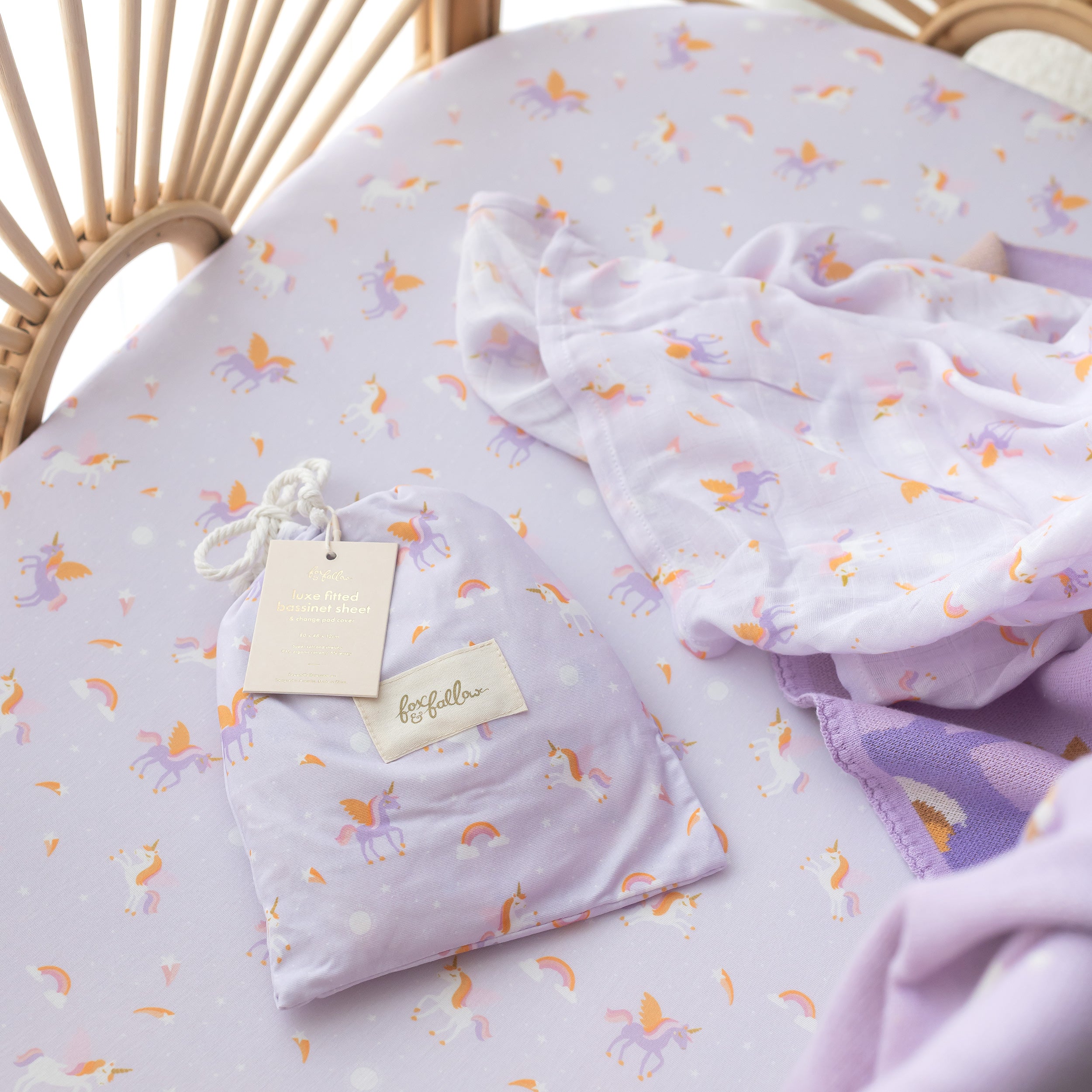 Unicorns Organic Fitted Cot Sheet - PRE-ORDER (MARCH)