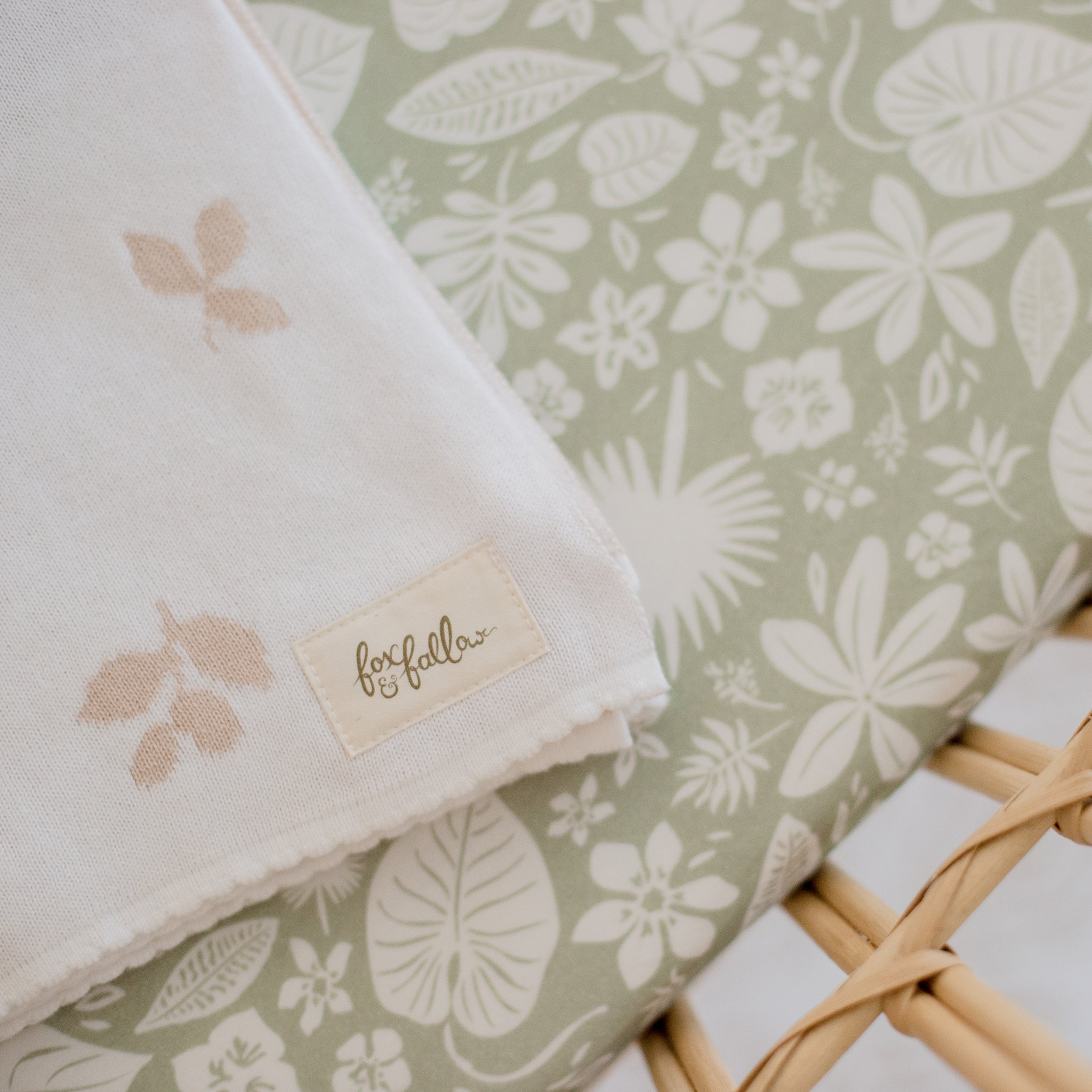 Zanzibar Organic Fitted Bassinet Sheet/Change Pad Cover - SECONDS