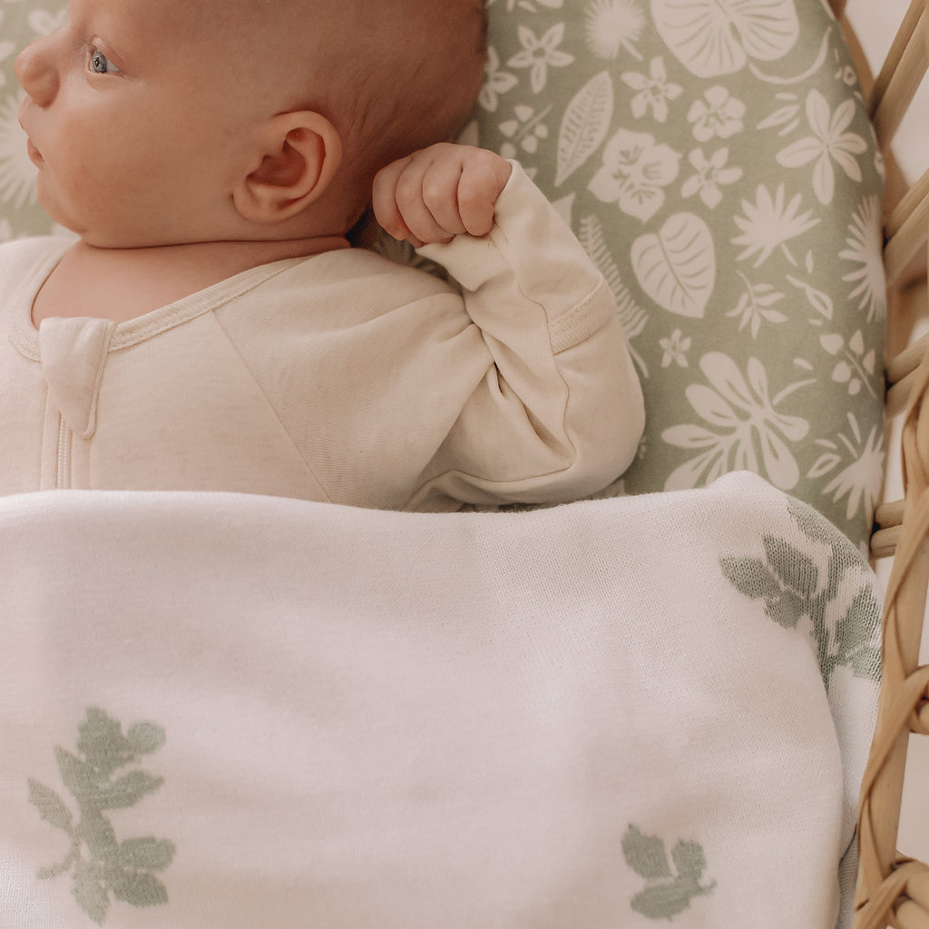 Zanzibar Organic Fitted Bassinet Sheet/Change Pad Cover - SECONDS