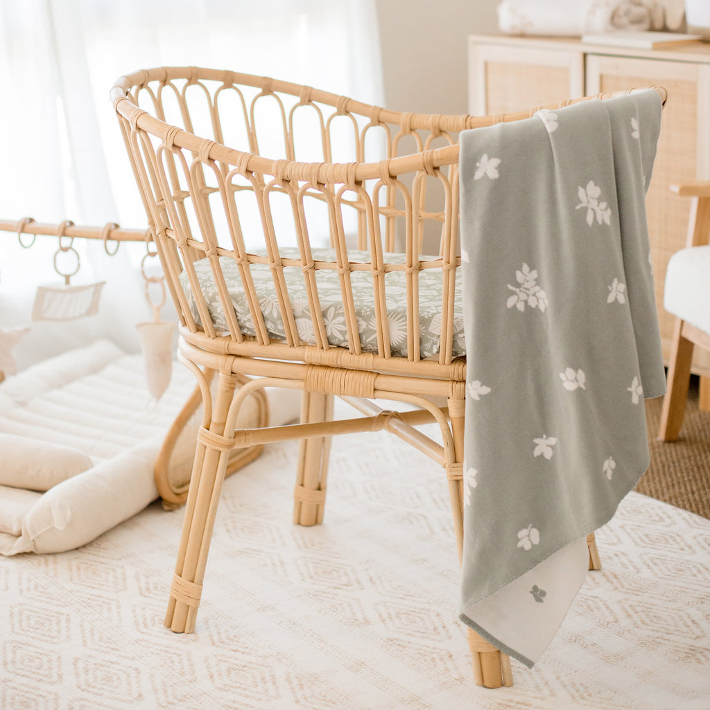 Zanzibar Organic Fitted Bassinet Sheet/Change Pad Cover - SECONDS