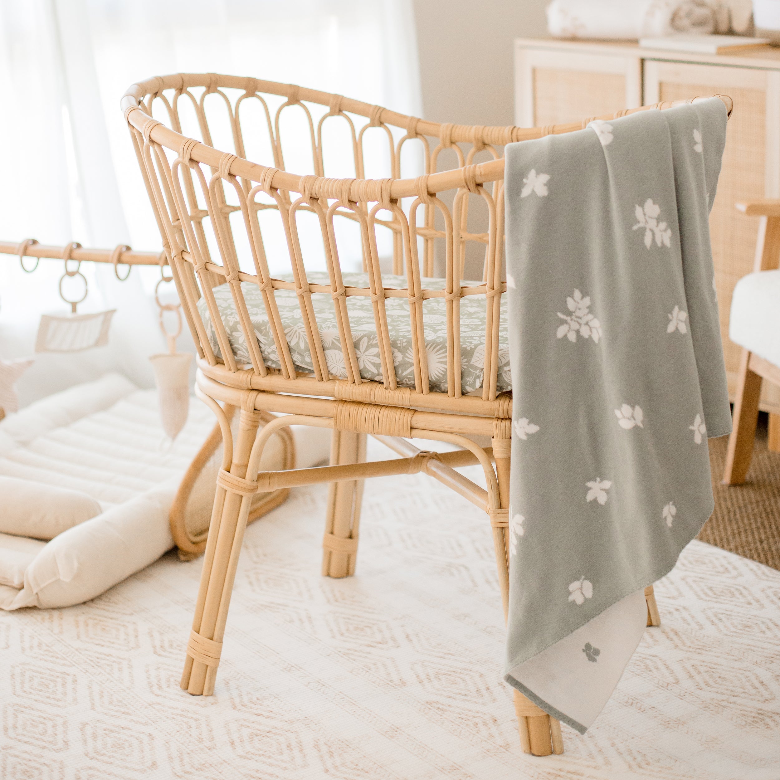 Zanzibar Organic Fitted Bassinet Sheet/Change Pad Cover - SECONDS