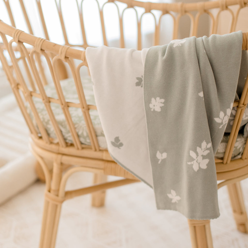 Zanzibar Organic Fitted Bassinet Sheet/Change Pad Cover - SECONDS