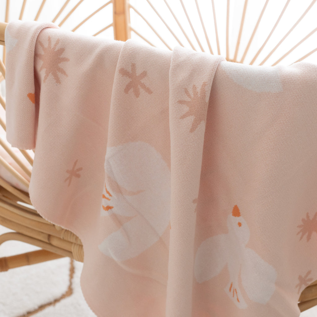 Pink Doves Blanket