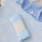 Blue Doves Organic Fitted Cot Sheet
