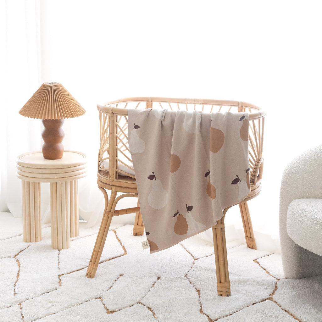 Golden Pears Organic Fitted Bassinet Sheet/Change Pad Cover