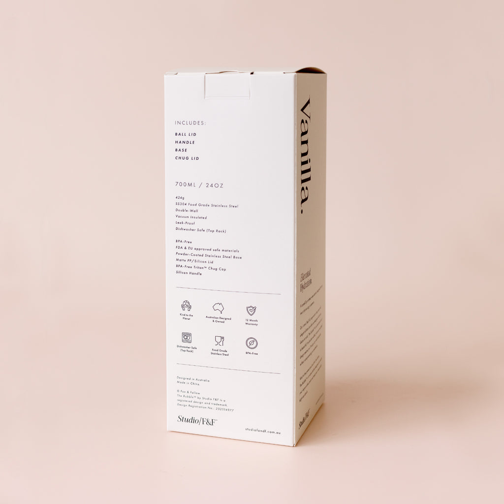 The Bubble Reusable Water Bottle 700ml - Vanilla - PRE-ORDER (LATE-APRIL)