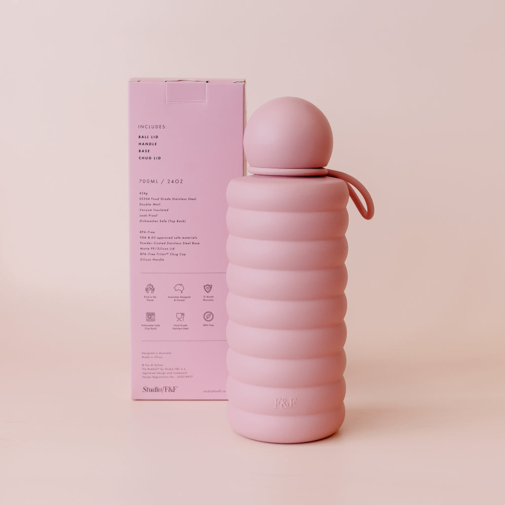 The Bubble Reusable Water Bottle 700ml - Dusty Rose - PRE-ORDER (LATE-APRIL)