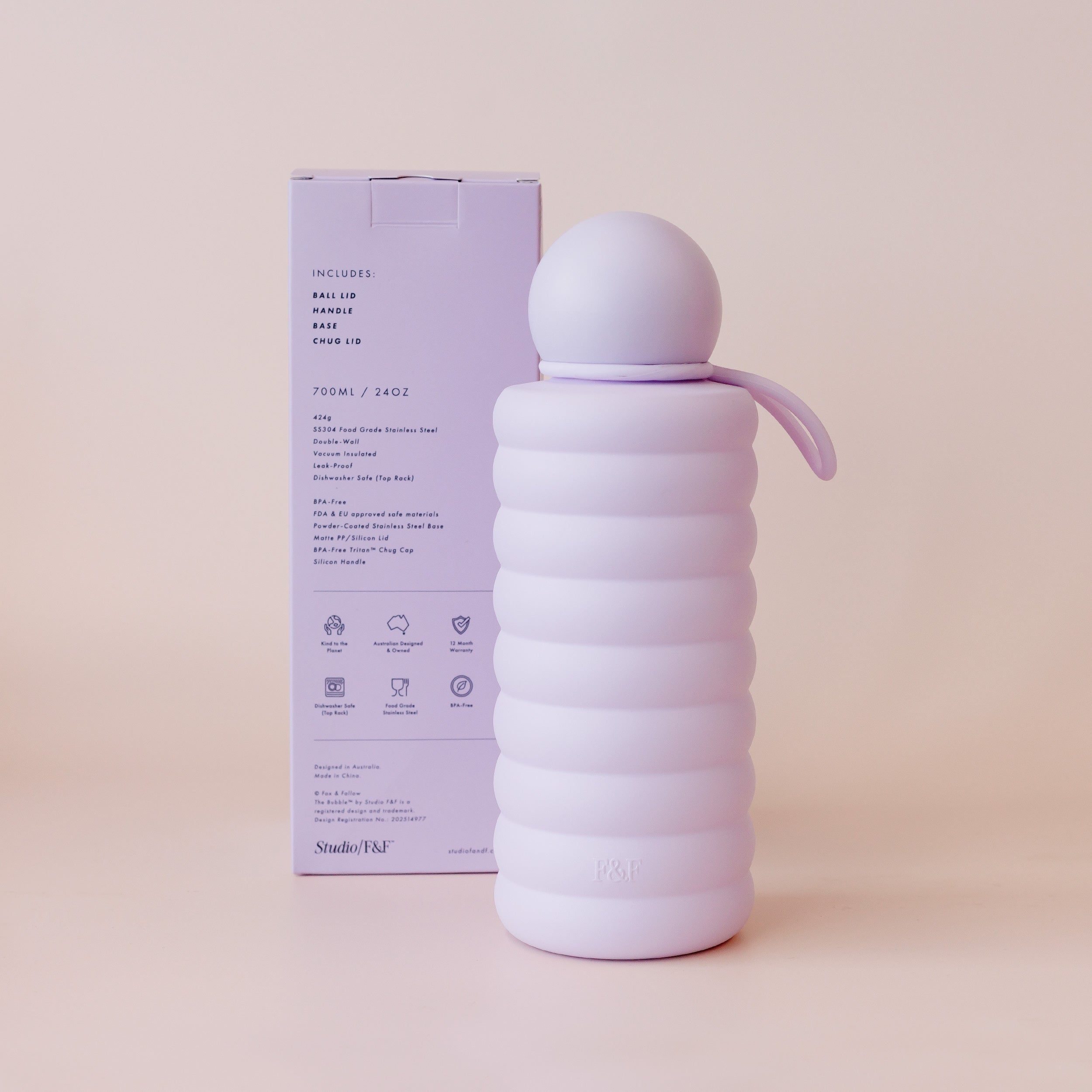 The Bubble Reusable Water Bottle 700ml - Lavender - PRE-ORDER (LATE-APRIL)