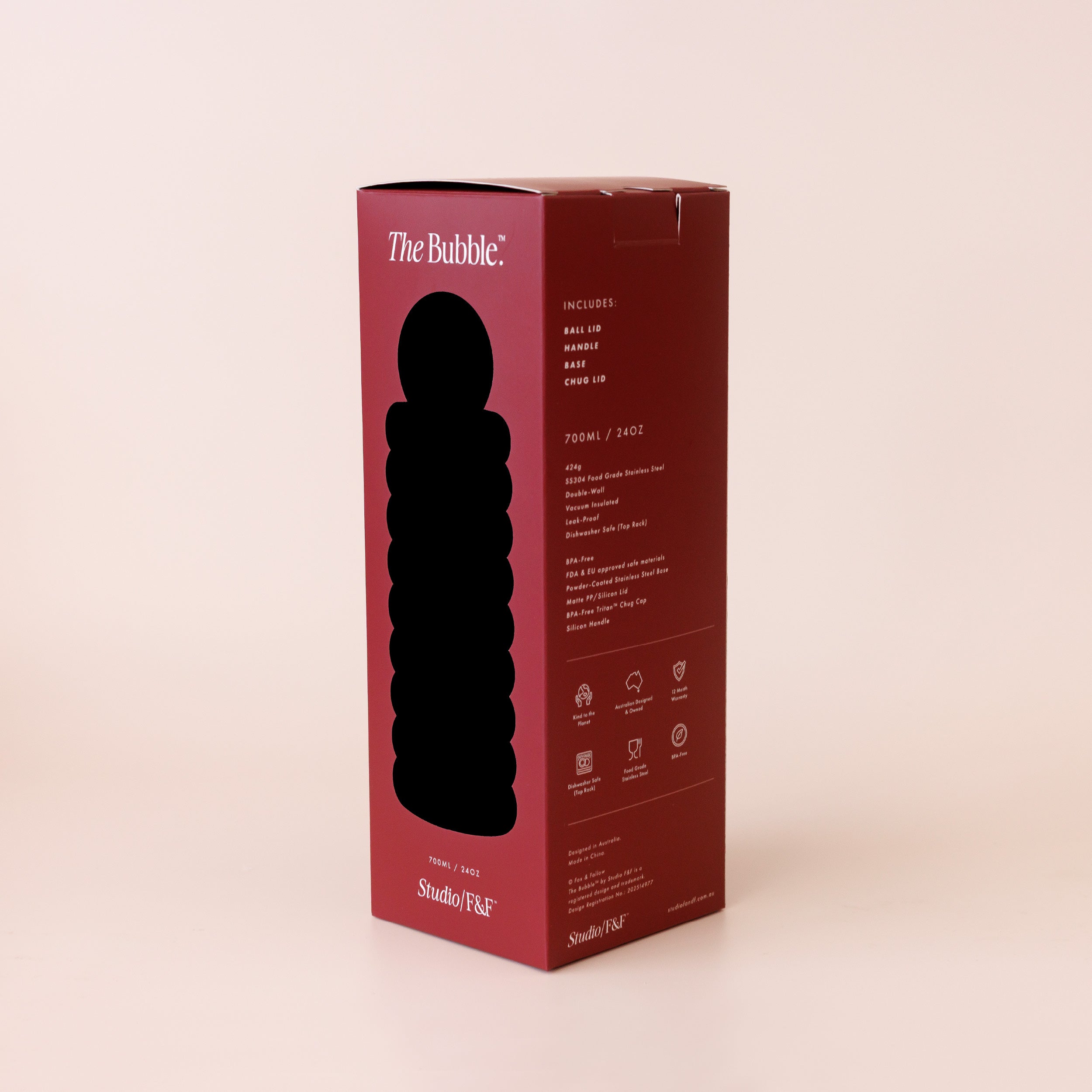 The Bubble Reusable Water Bottle 700ml - Cherry - PRE-ORDER (LATE-APRIL)