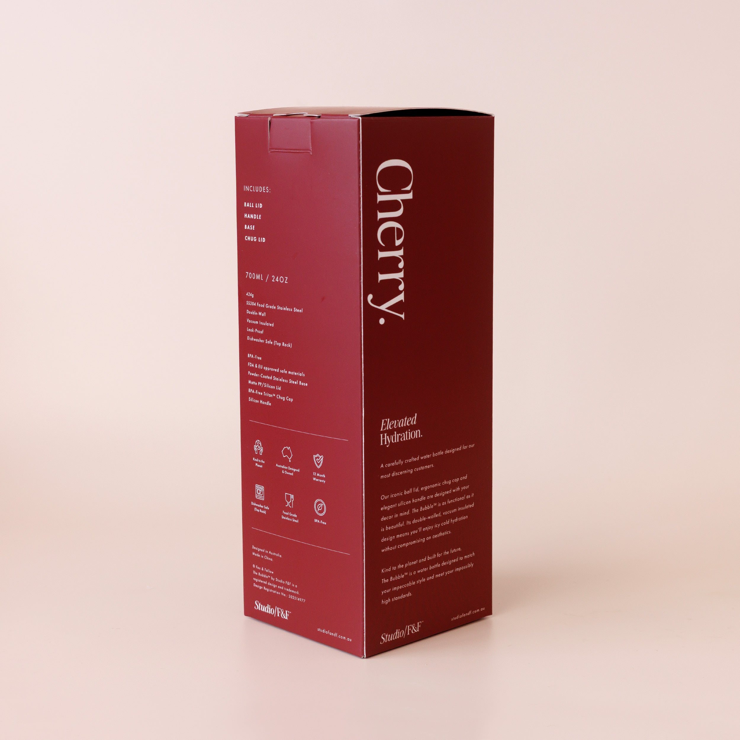 The Bubble Reusable Water Bottle 700ml - Cherry - PRE-ORDER (LATE-APRIL)