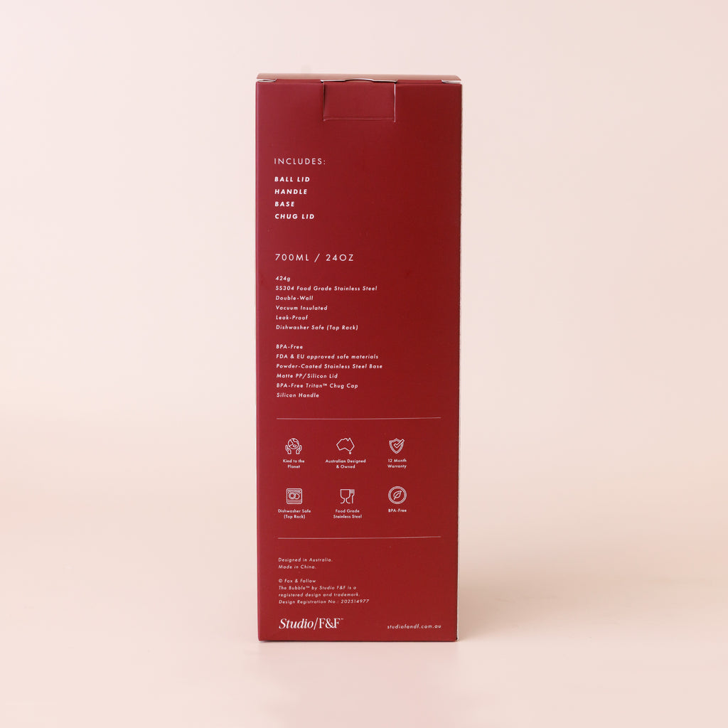 The Bubble Reusable Water Bottle 700ml - Cherry - PRE-ORDER (LATE-APRIL)