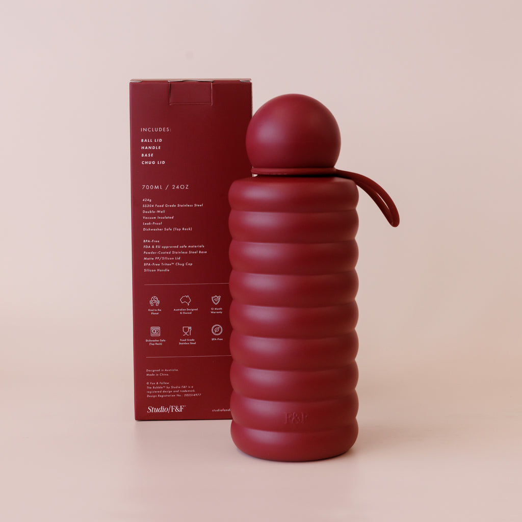 The Bubble Reusable Water Bottle 700ml - Cherry - PRE-ORDER (LATE-APRIL)