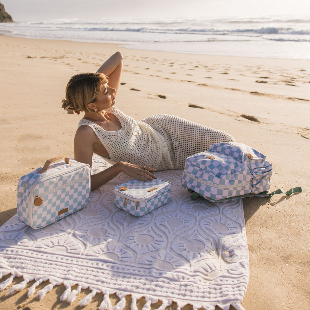 Sage Check Large Lunch Bag - SECONDS