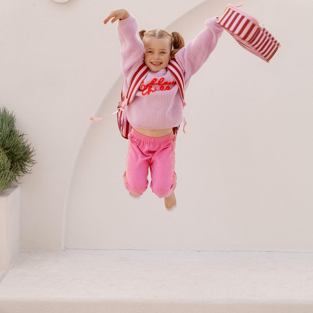 Burgundy Stripe Large Lunch Bag - PRE-ORDER (APRIL)