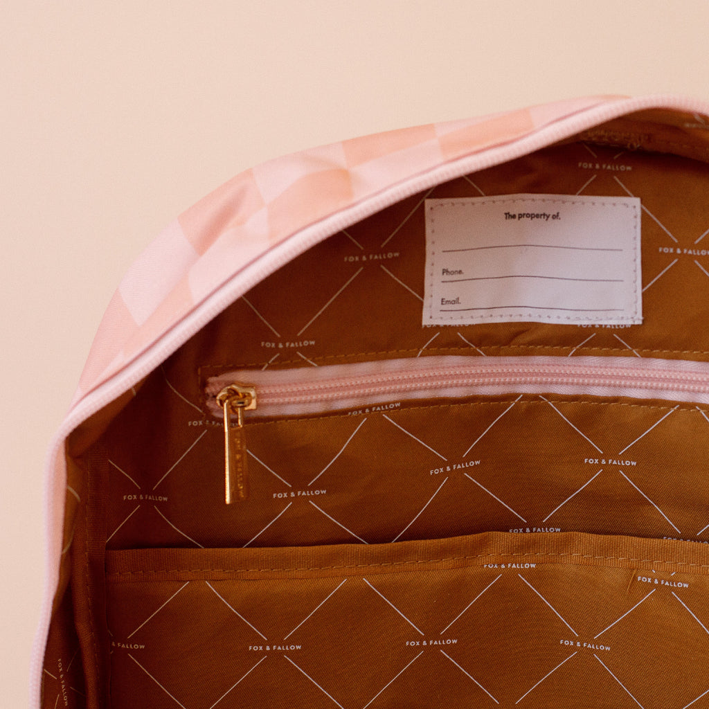 Peach Check Backpack - SECONDS