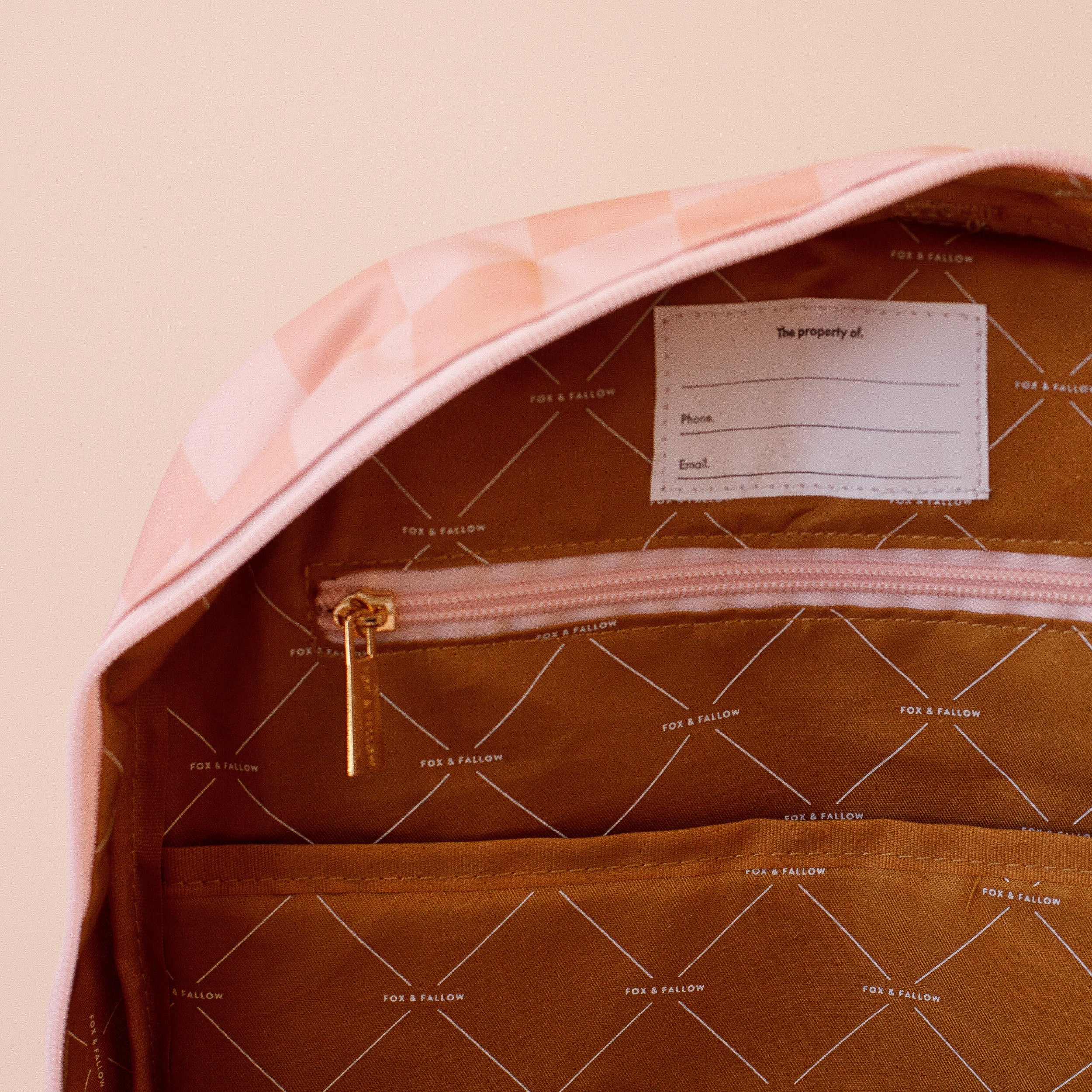 Peach Check Backpack - SECONDS