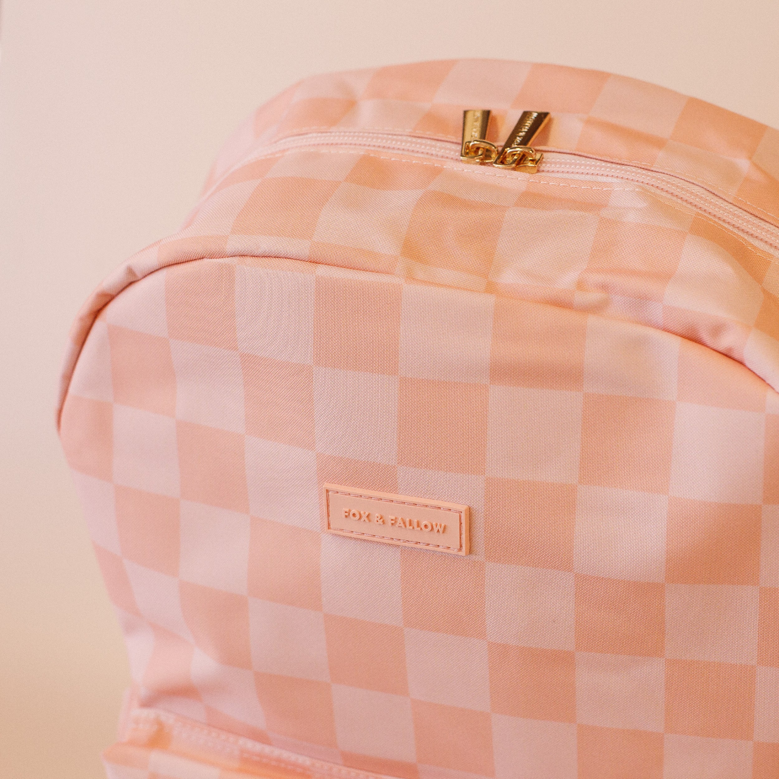 Peach Check Backpack - SECONDS