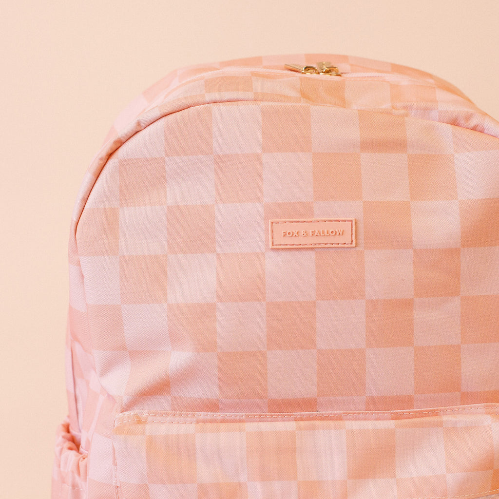 Peach Check Backpack - SECONDS