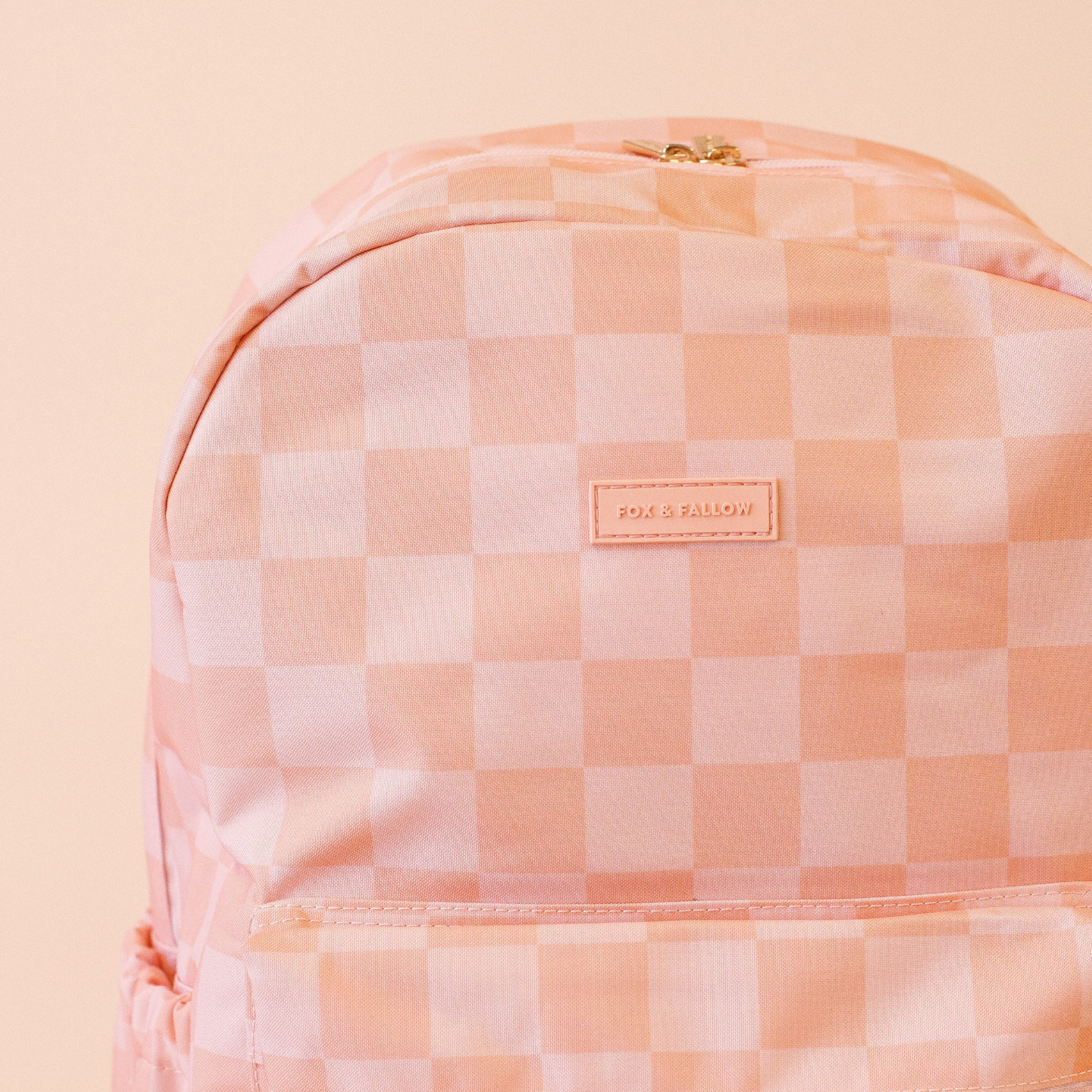 Peach Check Backpack - SECONDS