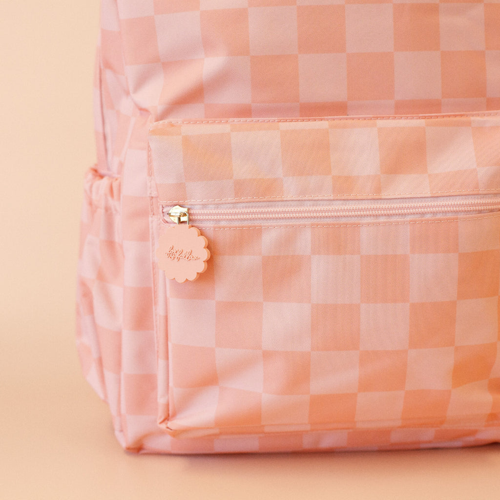 Peach Check Backpack - SECONDS