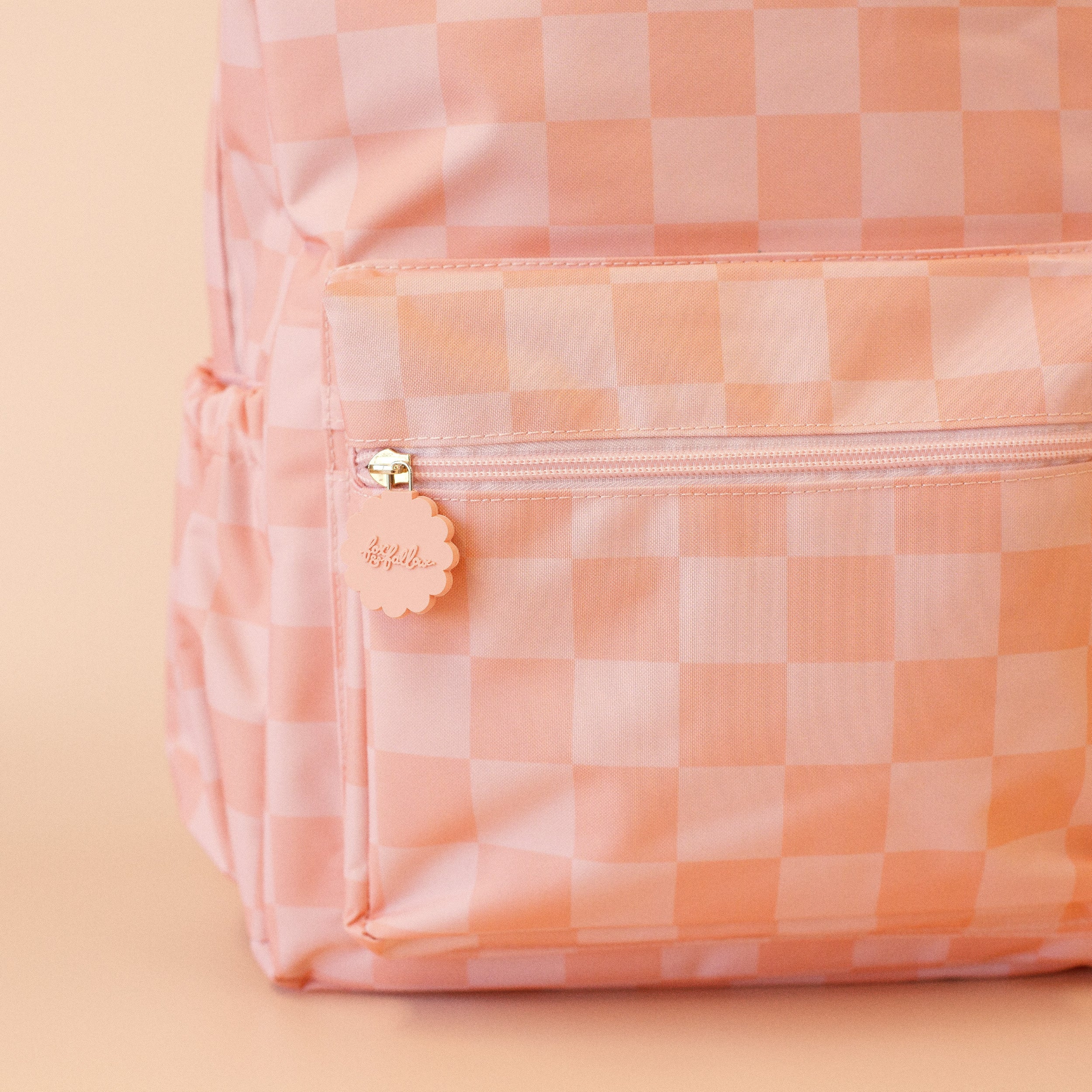 Peach Check Backpack - SECONDS