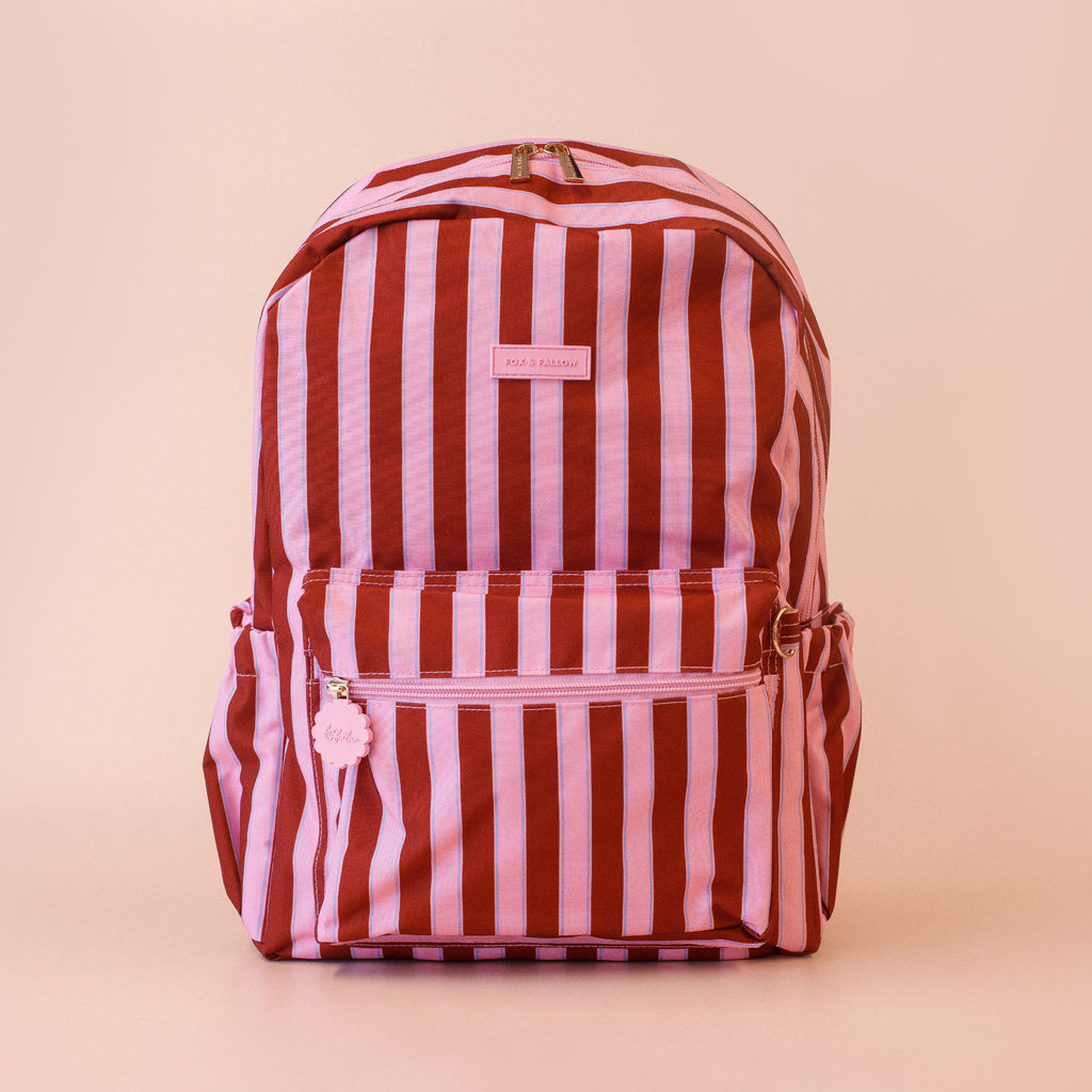 Burgundy Stripe Backpack