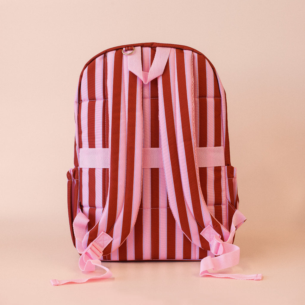Burgundy Stripe Backpack