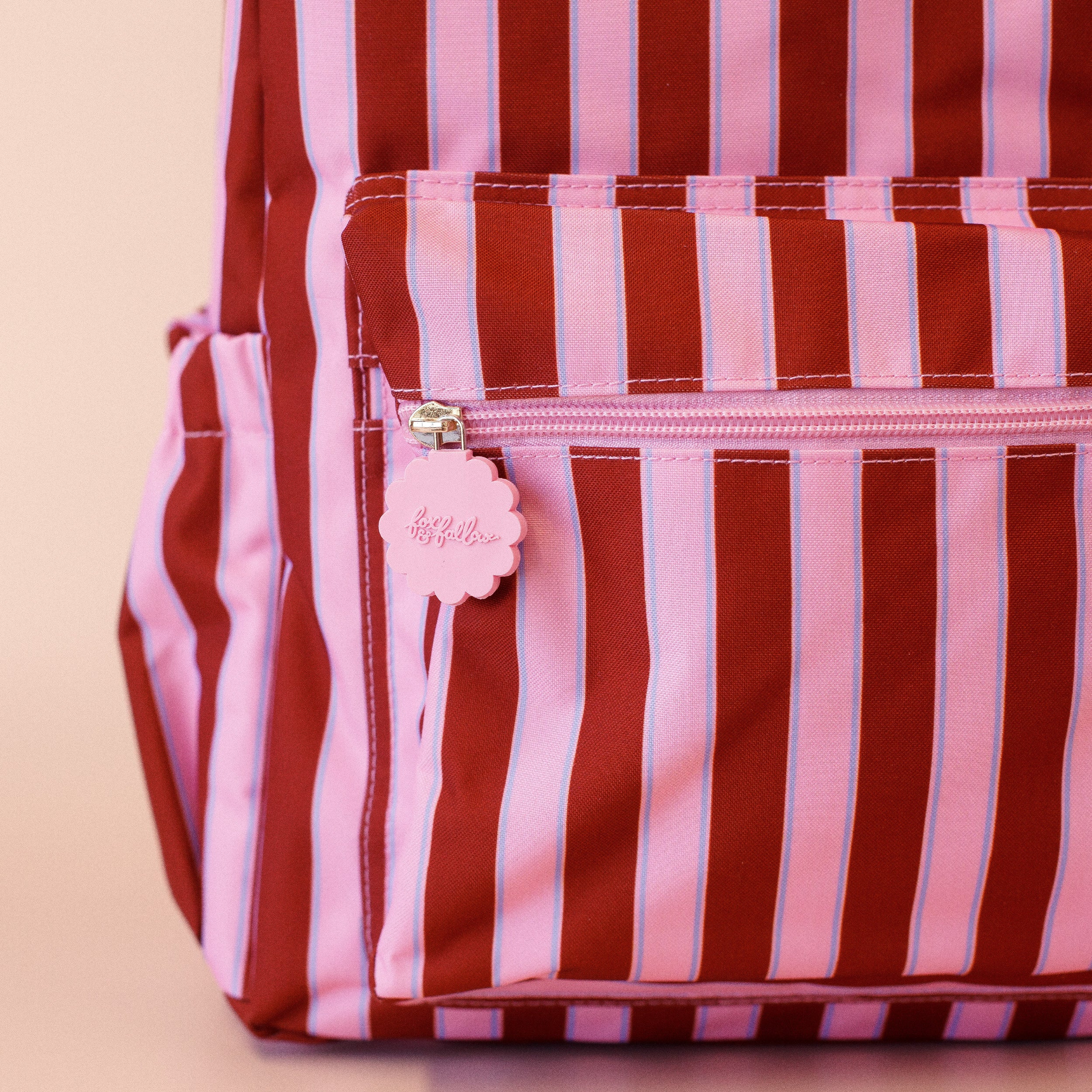 Burgundy Stripe Backpack