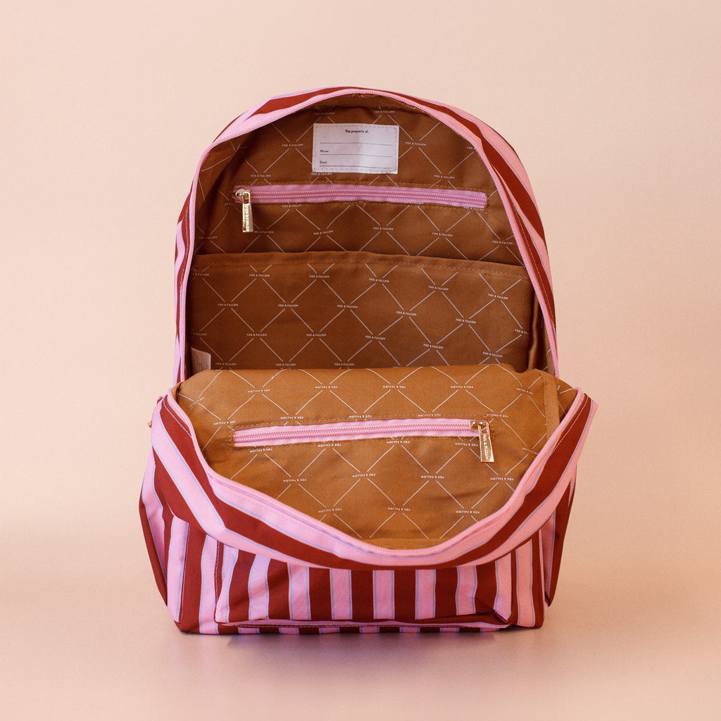 Burgundy Stripe Backpack