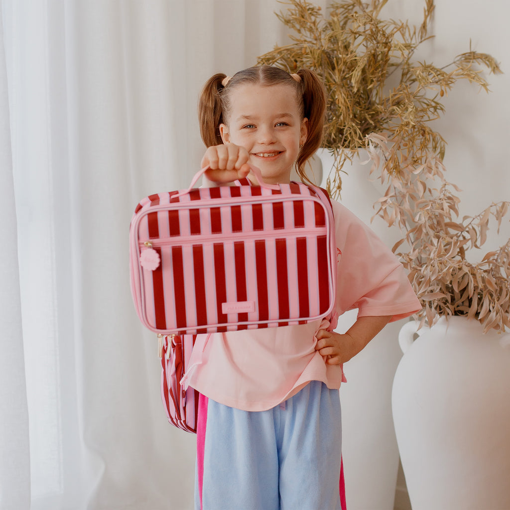 Burgundy Stripe Backpack