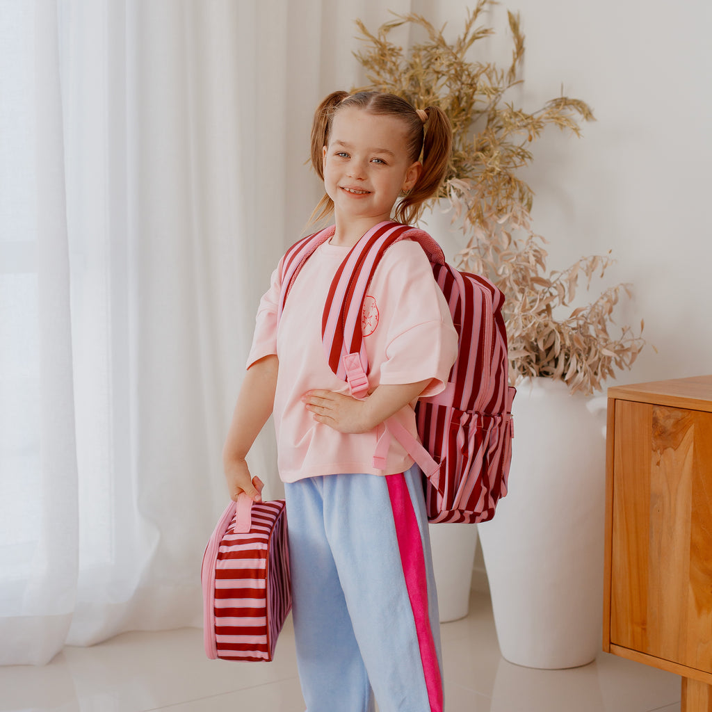 Burgundy Stripe Backpack
