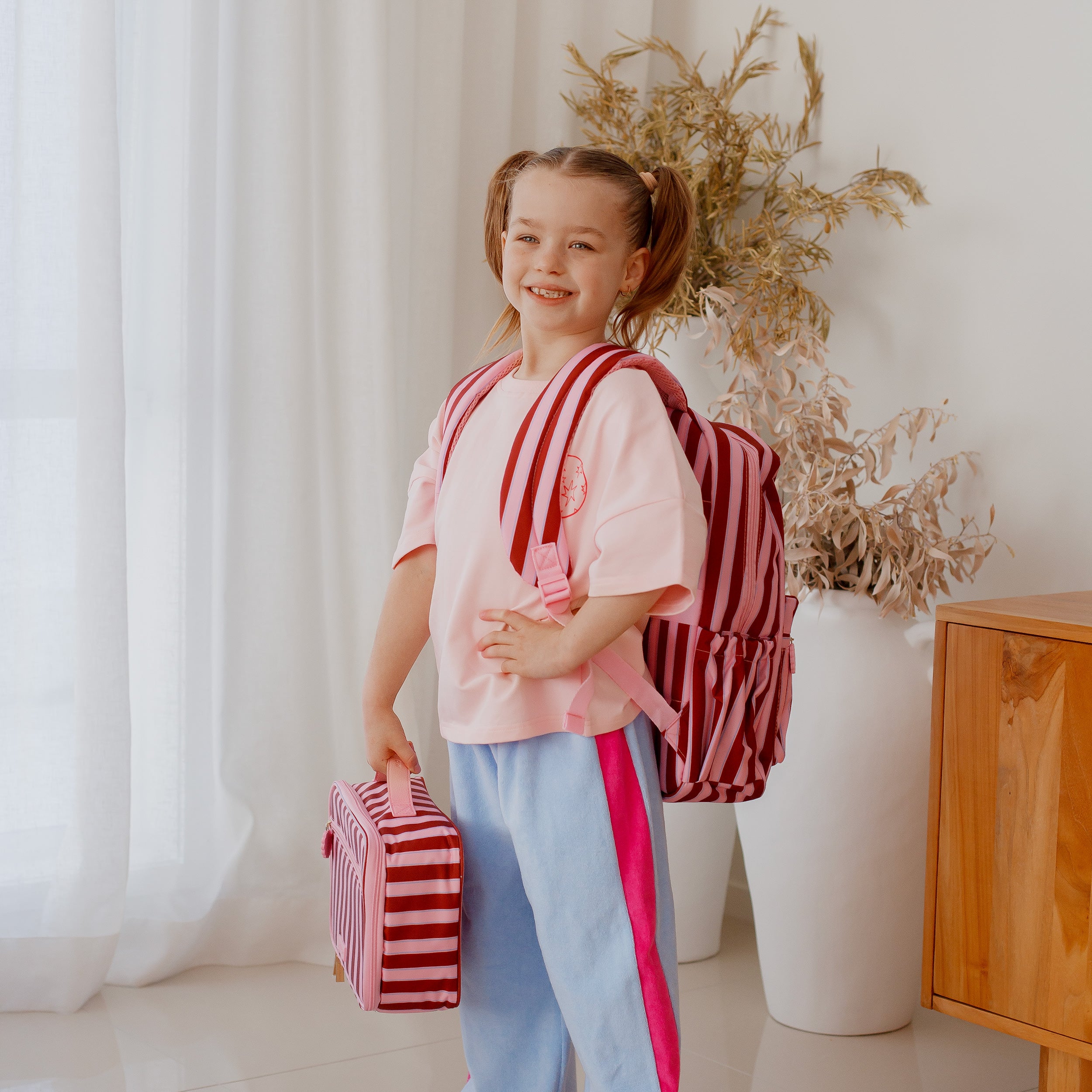 Burgundy Stripe Large Lunch Bag - PRE-ORDER (APRIL)