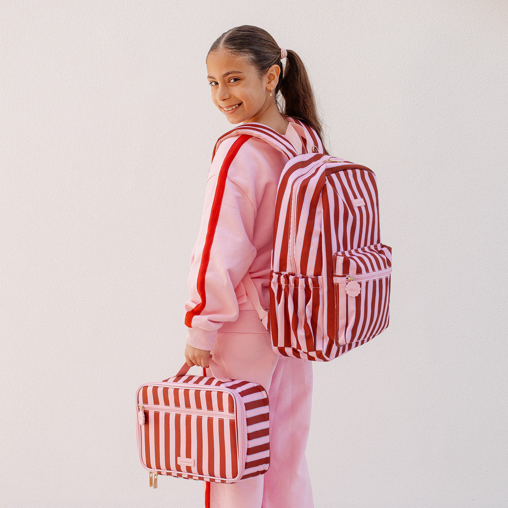 Burgundy Stripe Backpack