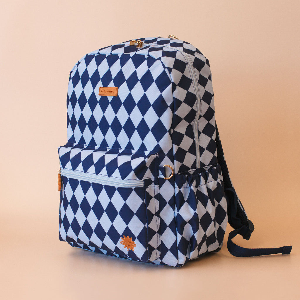 Navy Diamonds Backpack