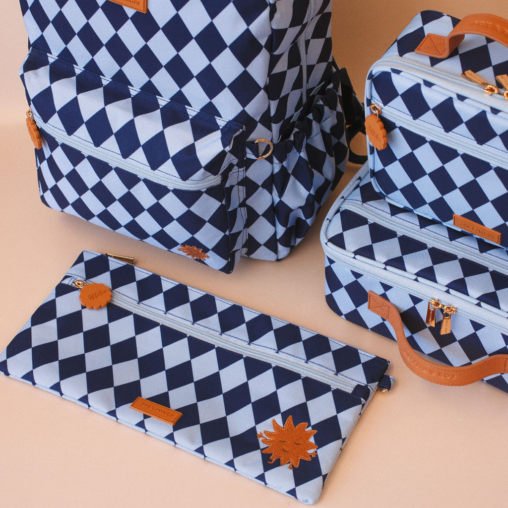 Navy Diamonds Backpack