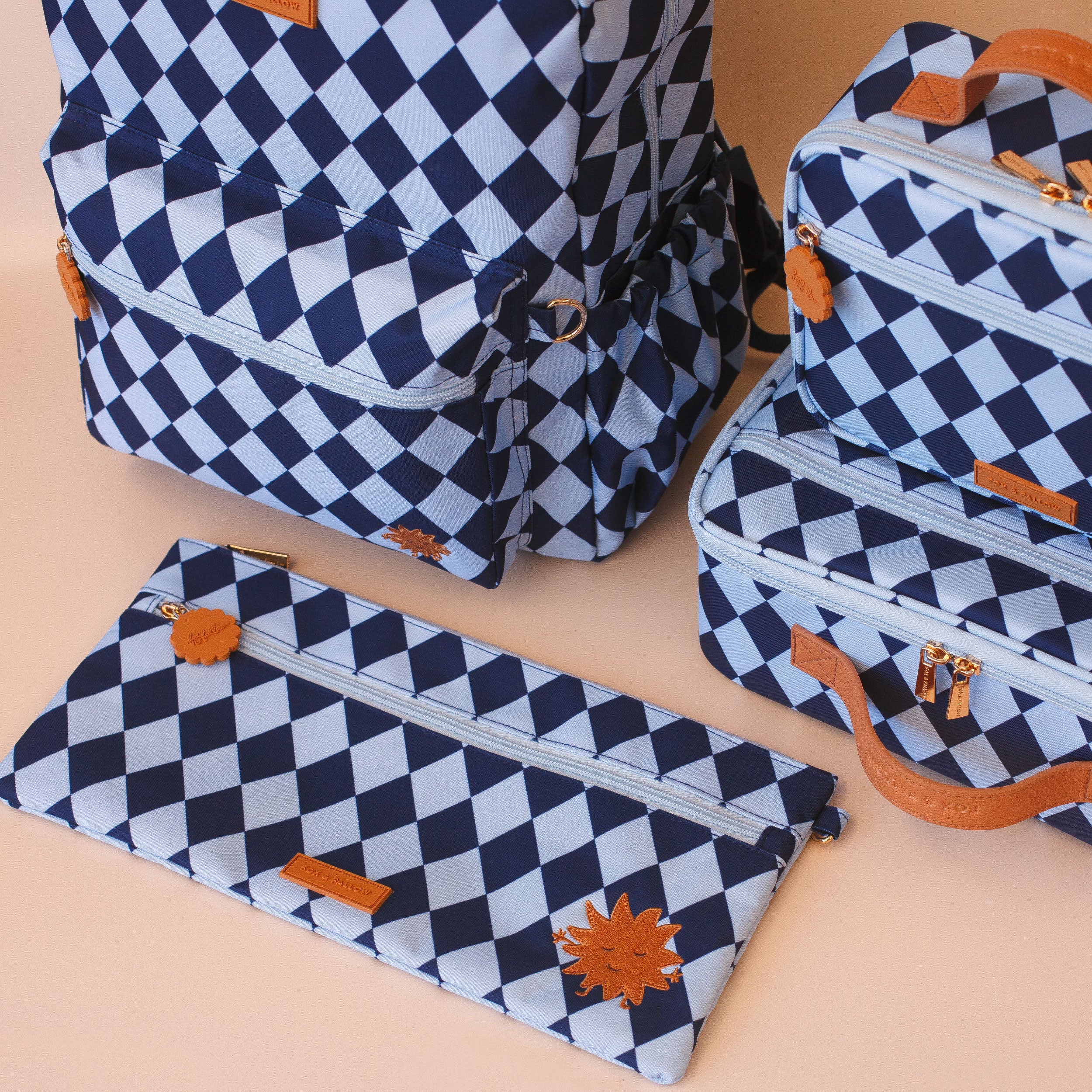 Navy Diamonds Large Pencil Case - PRE-ORDER (APRIL)