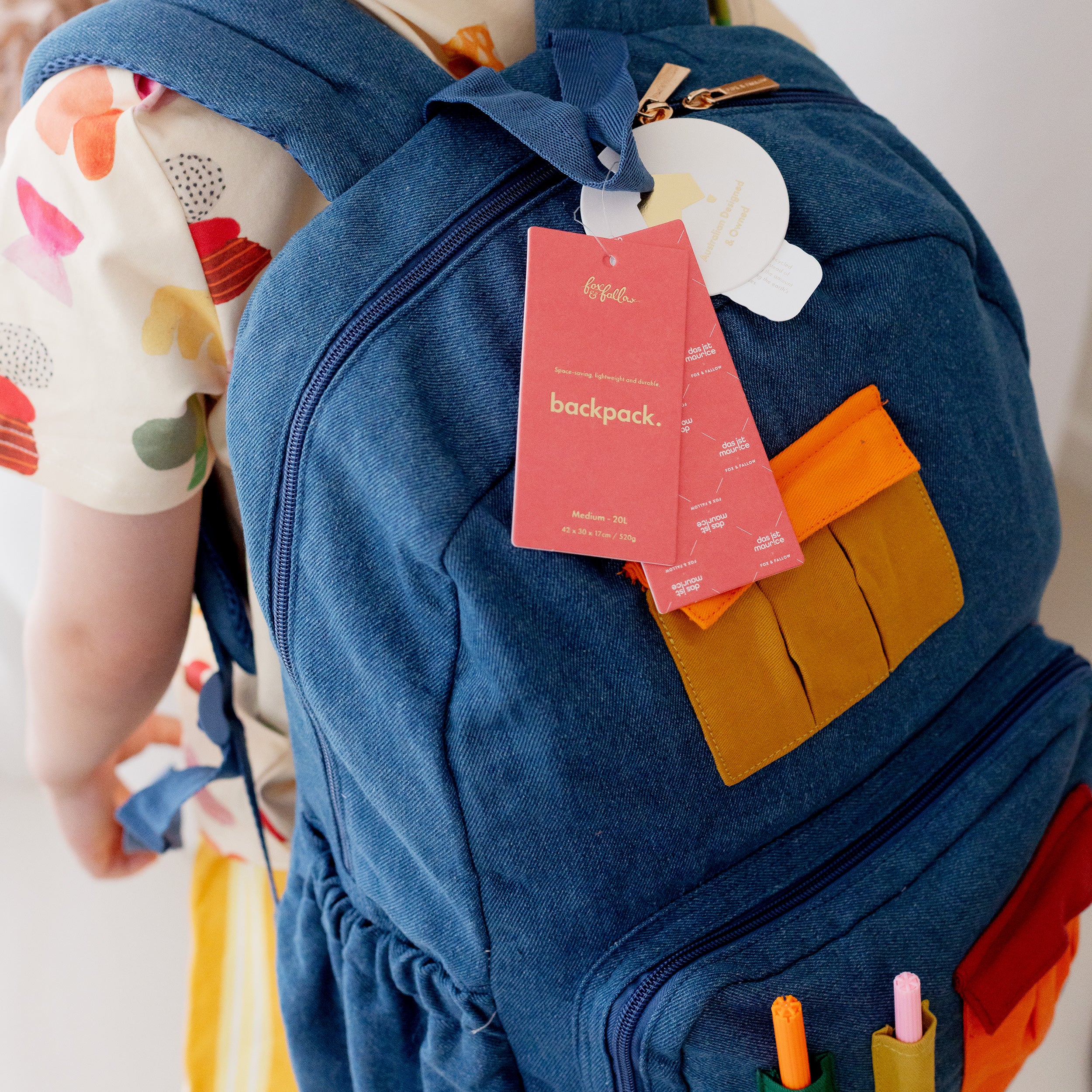 Fox & Fallow x Das Ist Maurice Denim Pocket Junior Backpack - Medium 20L - PRE-ORDER (17 SEP)