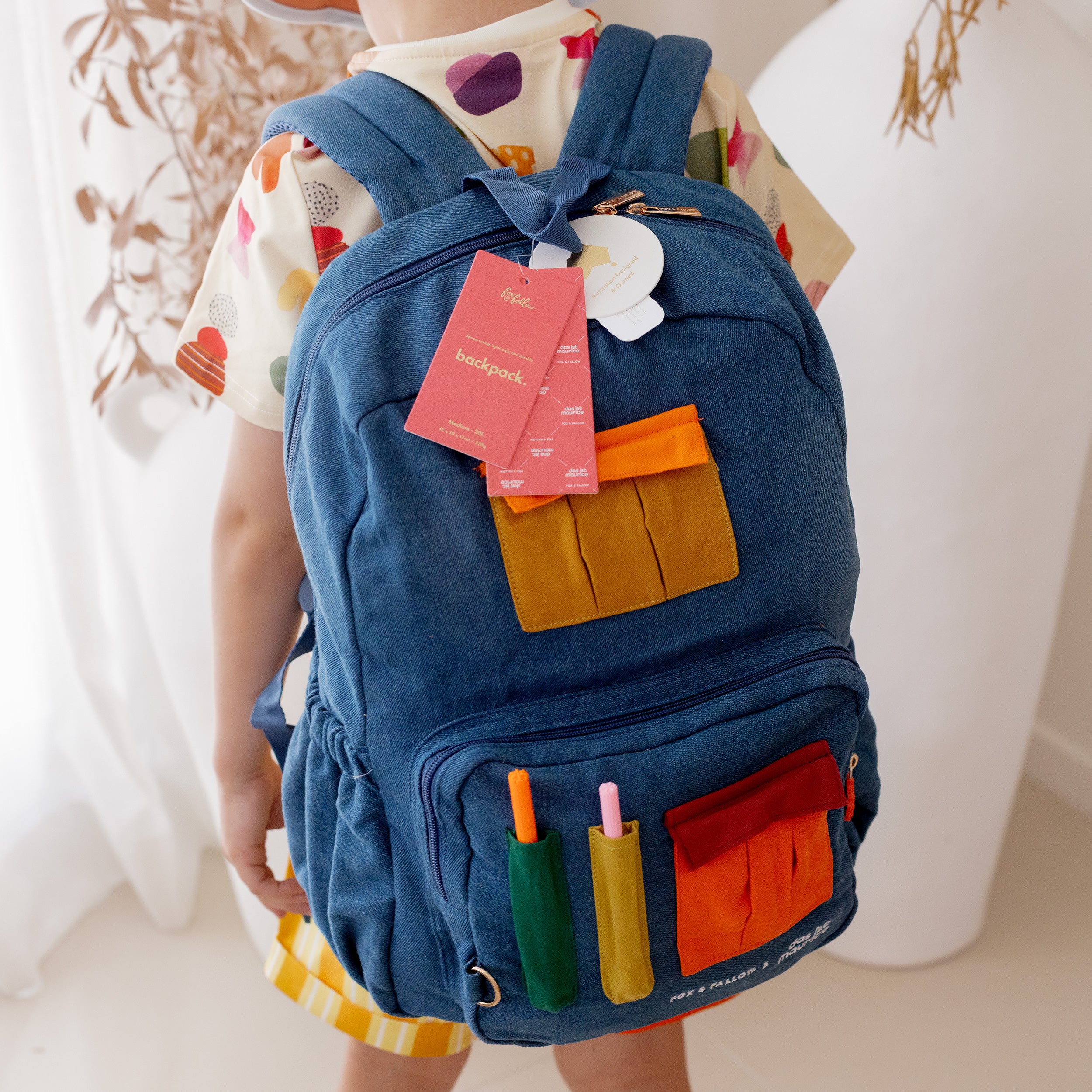 Fox & Fallow x Das Ist Maurice Denim Pocket Junior Backpack - Medium 20L - PRE-ORDER (17 SEP)