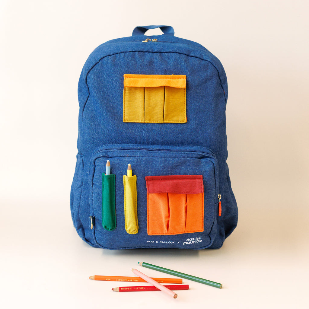 Fox & Fallow x Das Ist Maurice Denim Pocket Junior Backpack - Medium 20L - PRE-ORDER (17 SEP)