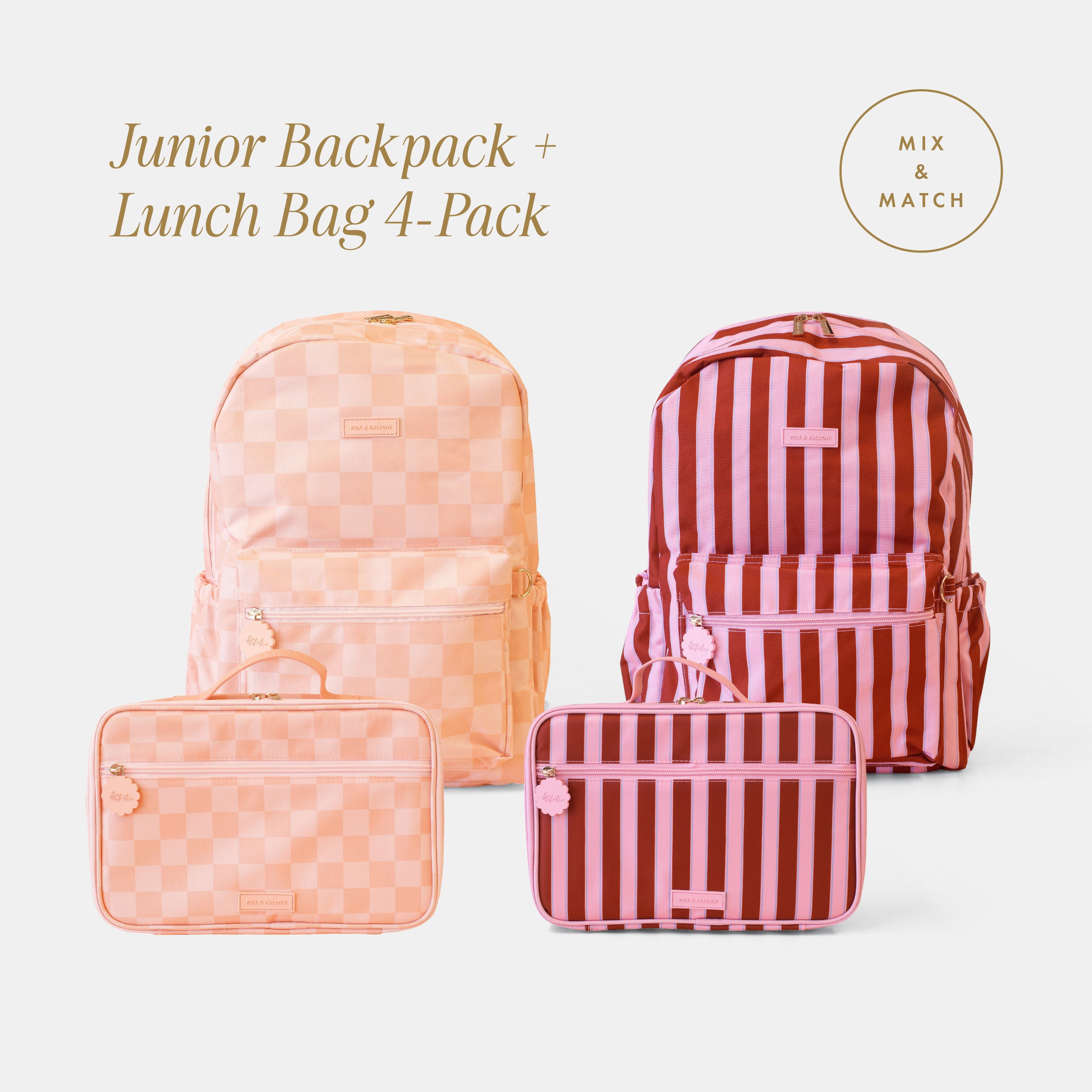 Junior Backpack + Lunch Bag 4-Pack Bundle